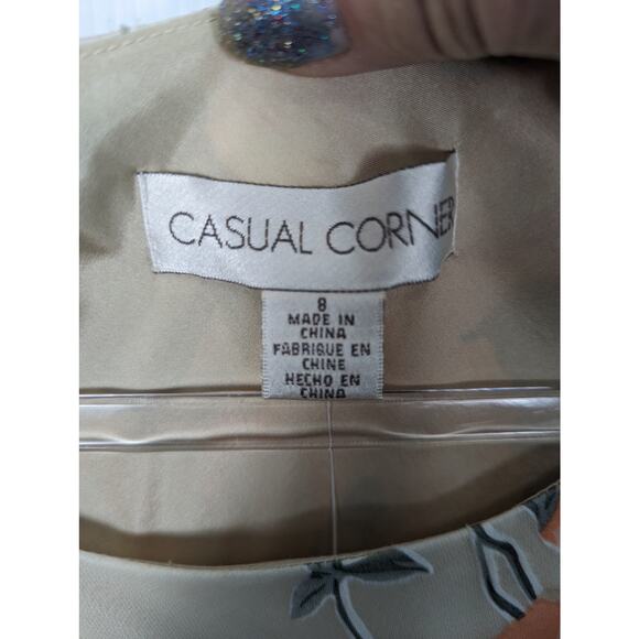 Vintage 90's Y2k Casual Corner Silk Blend Floral Midi Dress Sheer Overlay NWT 8 - Picture 3 of 10